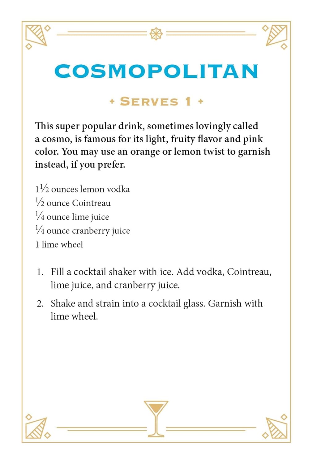 Vodka Cocktail Cards A-Z