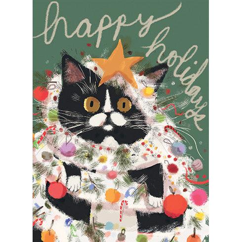 Cat In Tinsel Holiday Boxed Cards - Just Fabulous Palm Springs