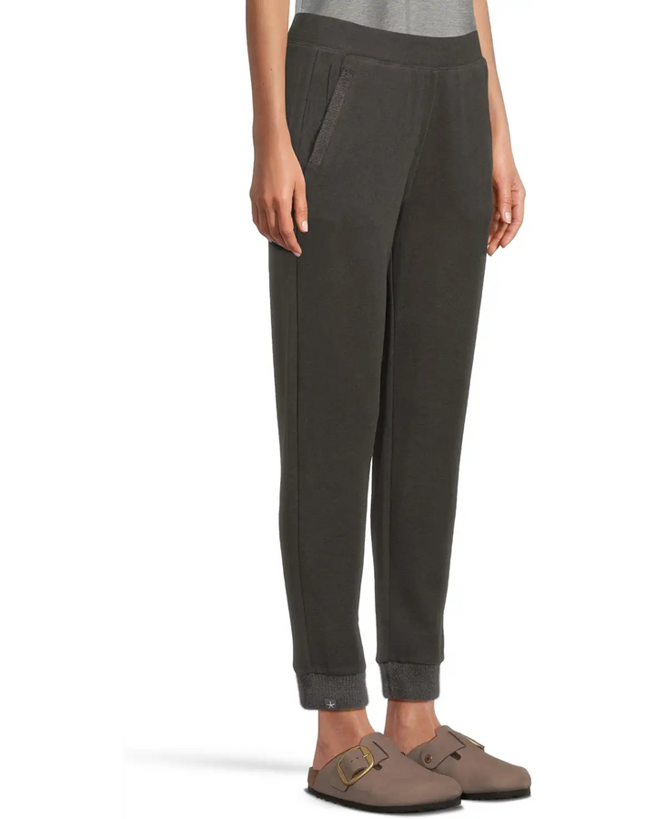 Brushed Fleece Jogger With Cozy Chic Ultra Lite Rib Cuff - Carbon