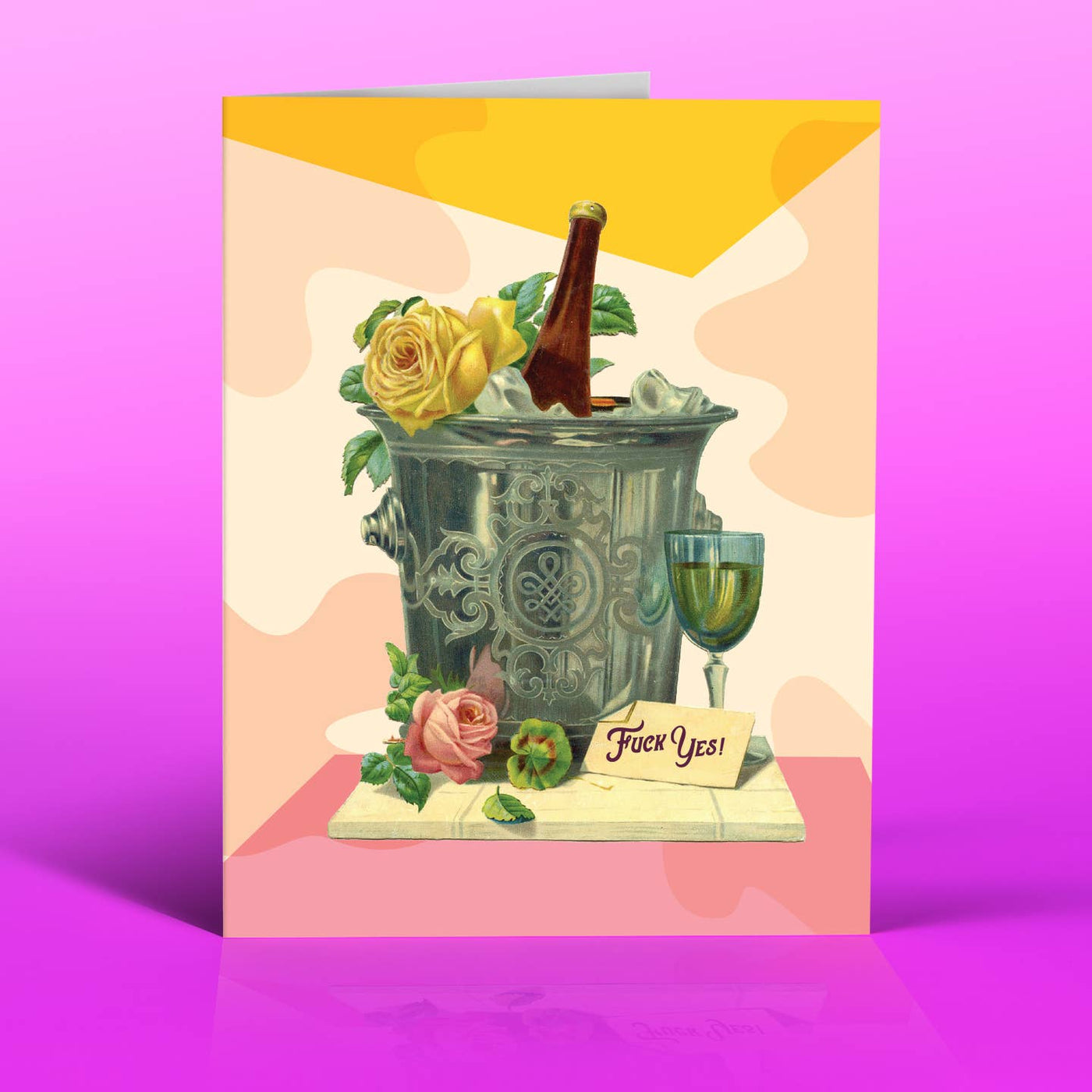 Champagne F Yes Greeting Card