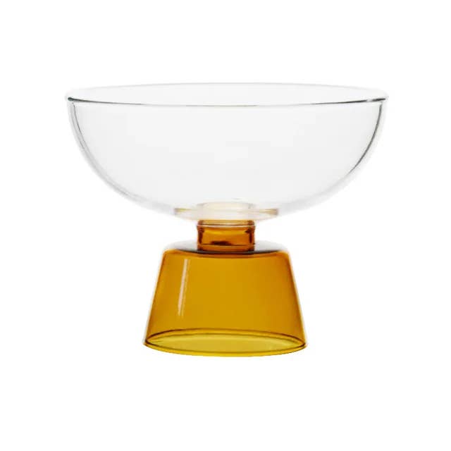 Colored Glass Goblet Bowl - Brown