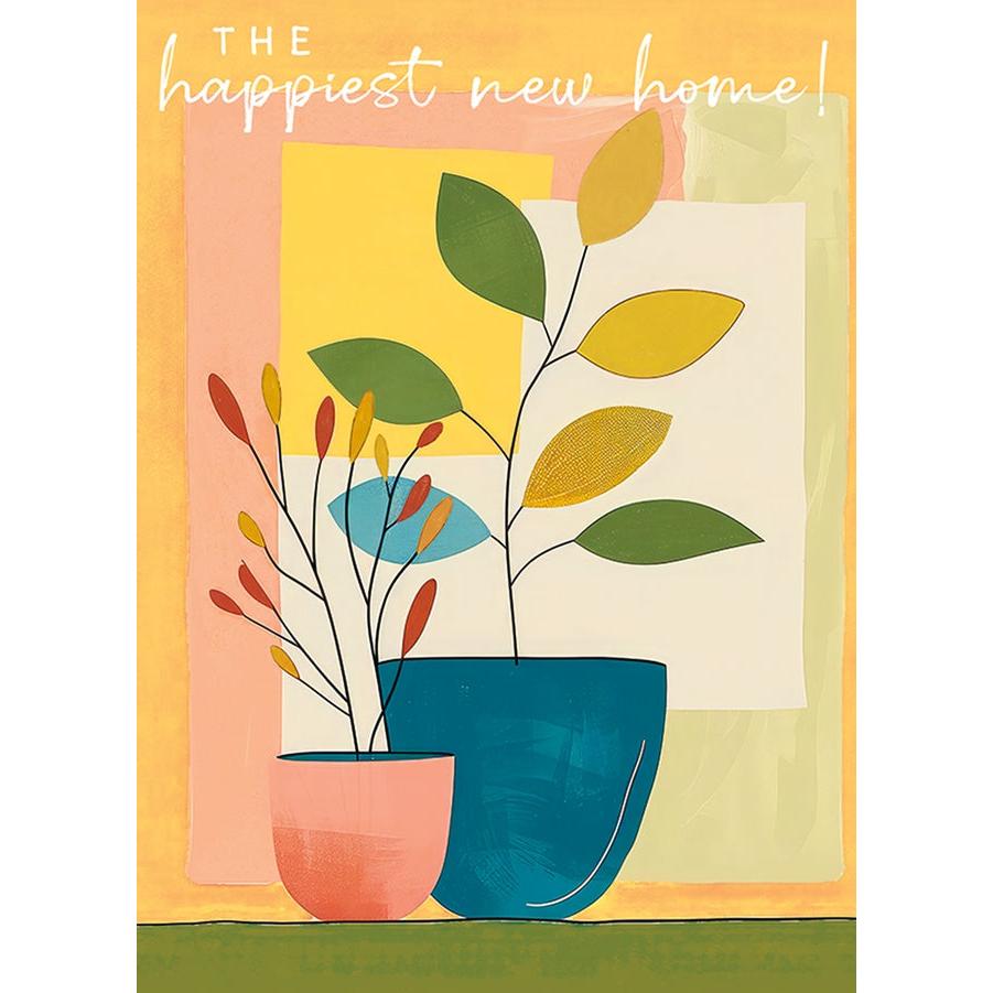 Houseplant New Home Greeting Card - Just Fabulous Palm Springs