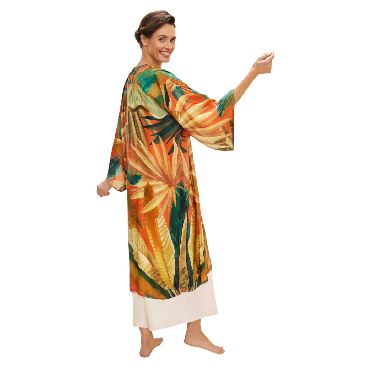 Painted Palms Kimono Gown