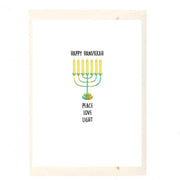 Happy Hanukkah Peace Love Light Holiday Card