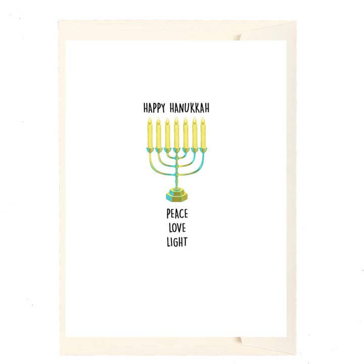 Happy Hanukkah Peace Love Light Holiday Card