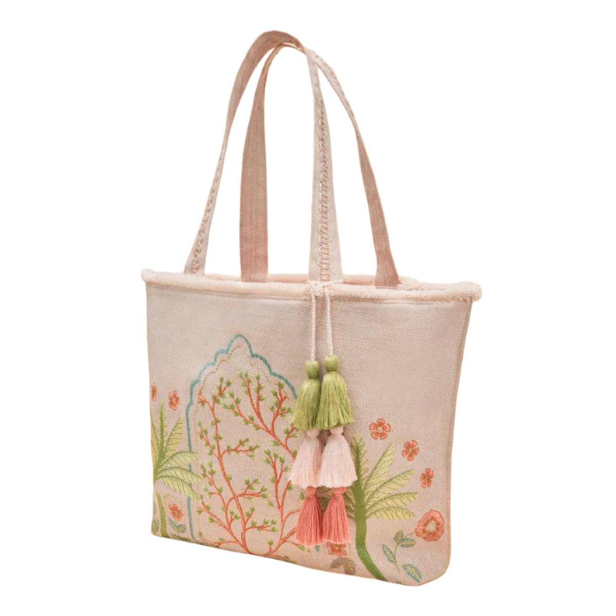 Paradise Palms Jute Beach Tote