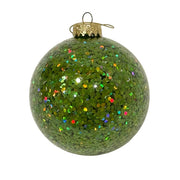 Chunky Glitter Ball Ornament - Green