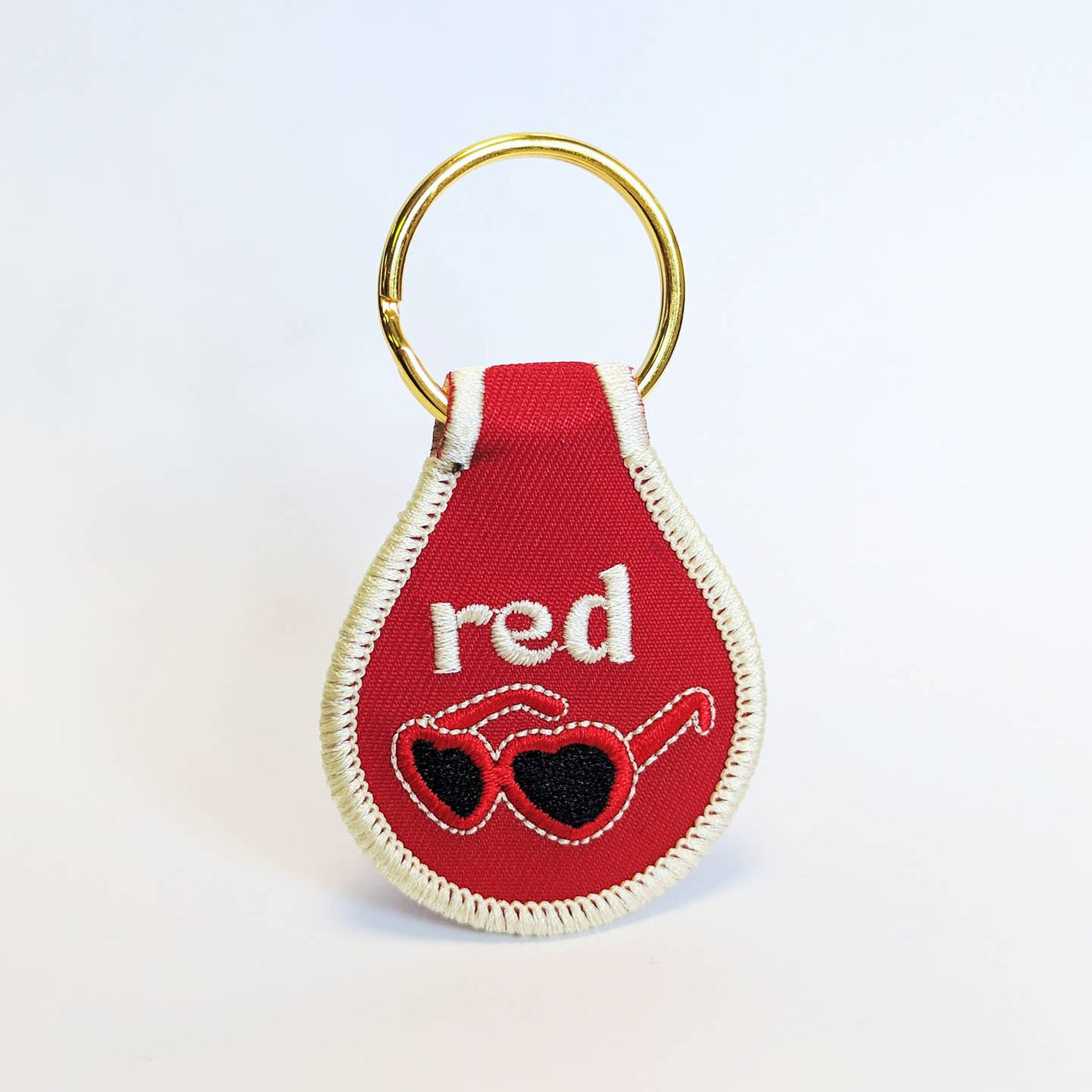 Swiftography: Red Embroidered Key Tag