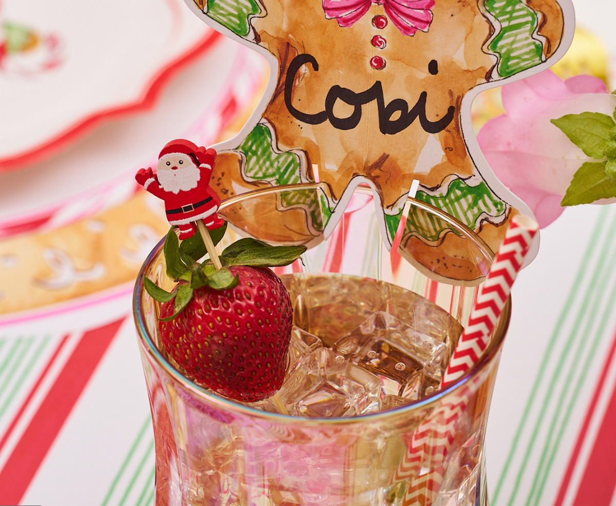 Santa Large Cocktail Picks - 30 Pack