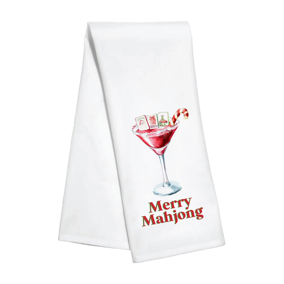 Merry Mahjong Christmas Kitchen Towel
