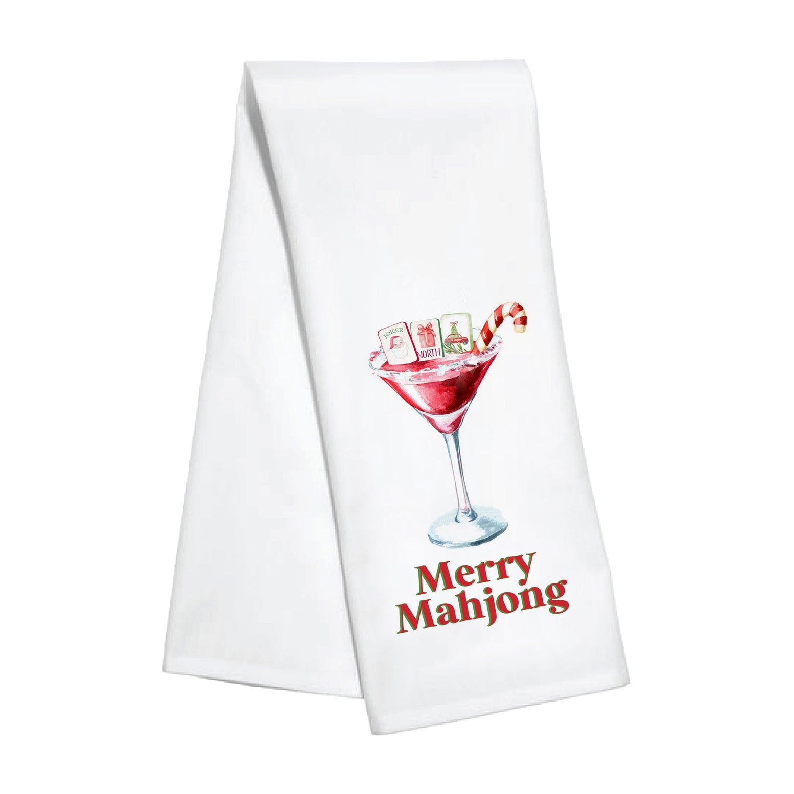 Merry Mahjong Christmas Kitchen Towel