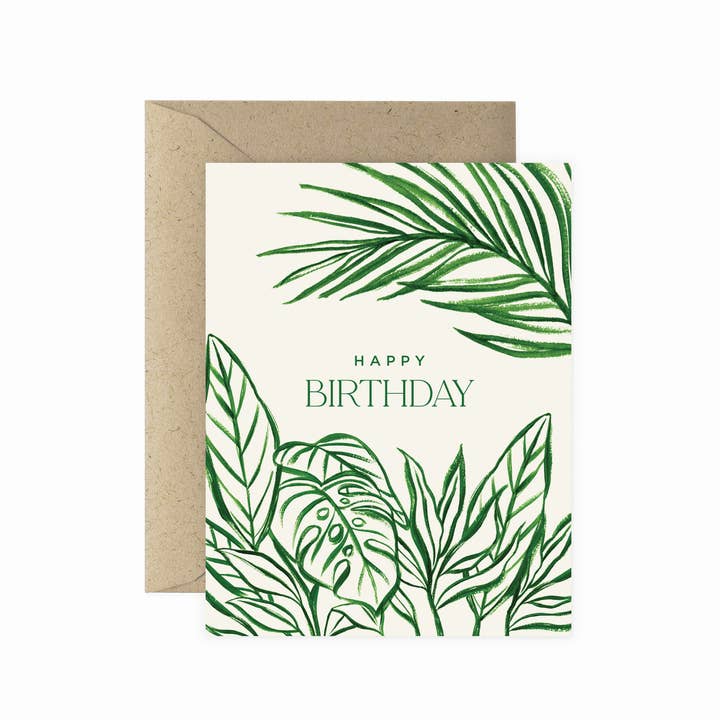 Brush Tropical Birthday Card