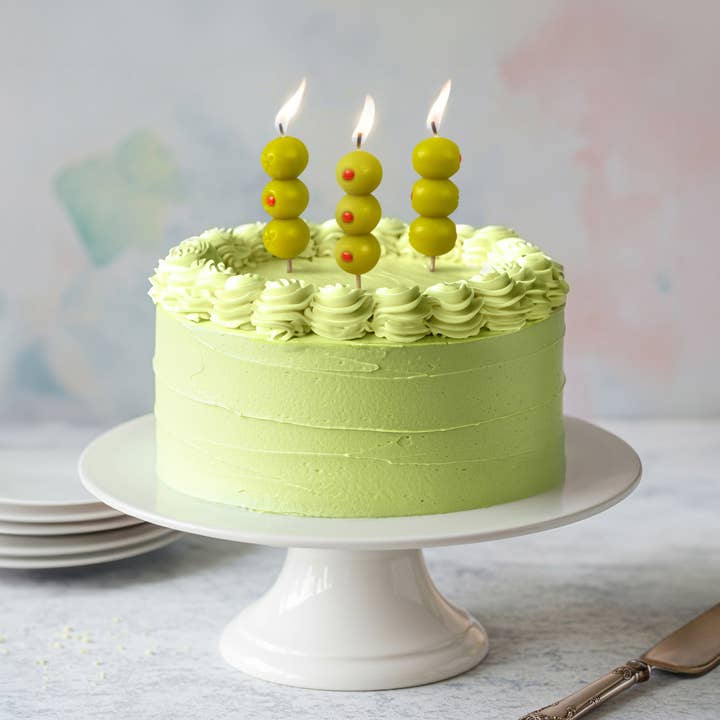 Cocktail Party Olive Candles - Set Of 6