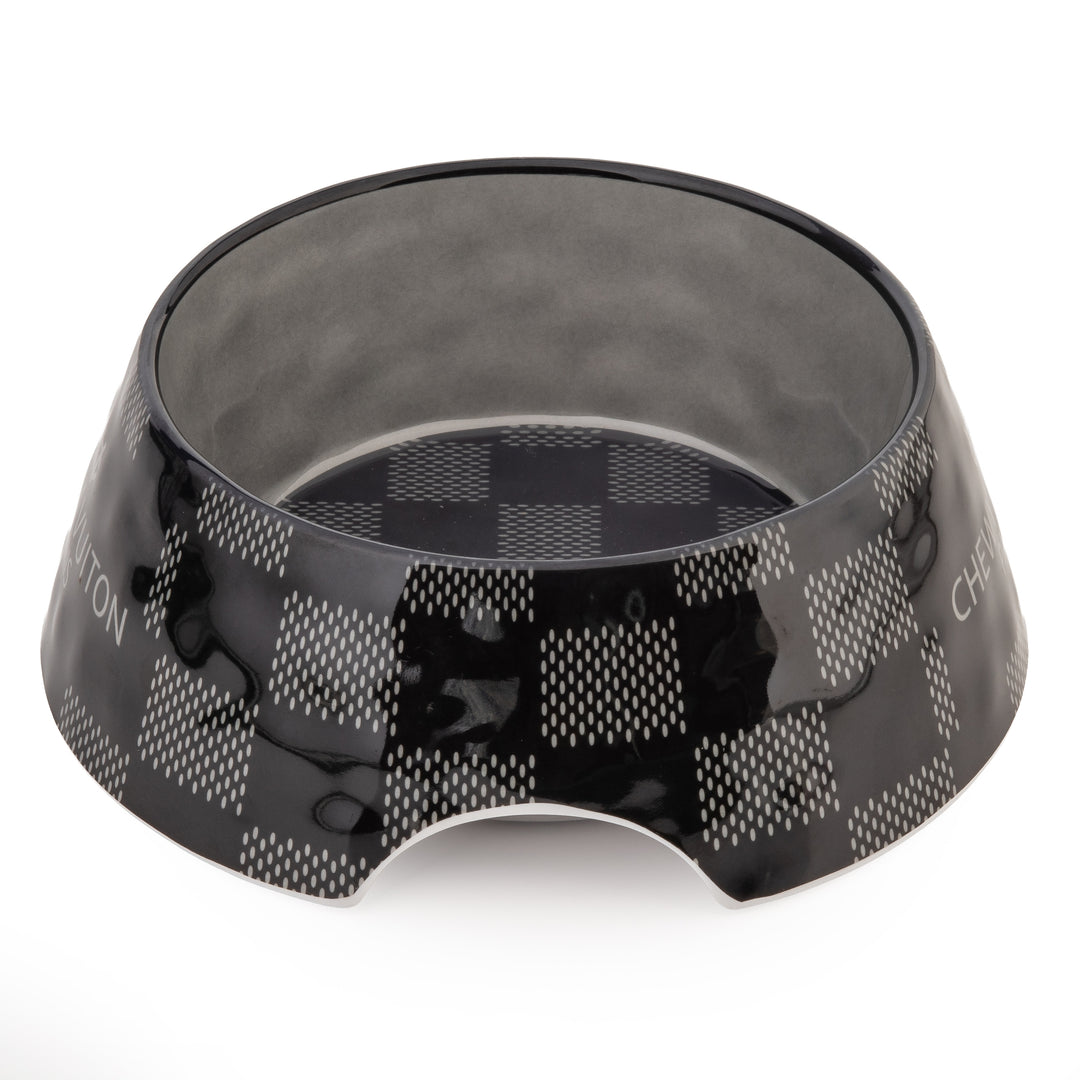 Black Checker Chewy Vuiton Bowl - Medium