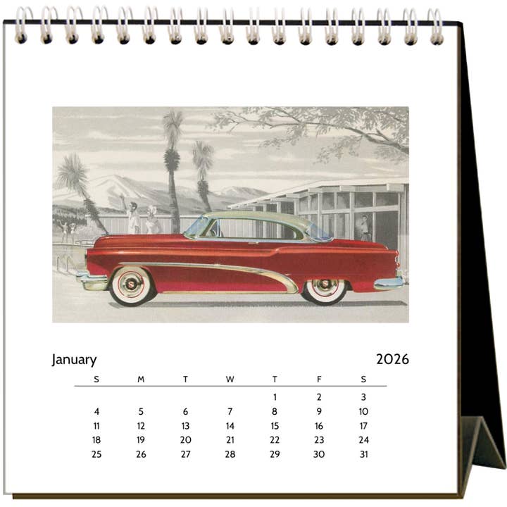 2026 Vintage Palm Springs Easel Desk Calendar