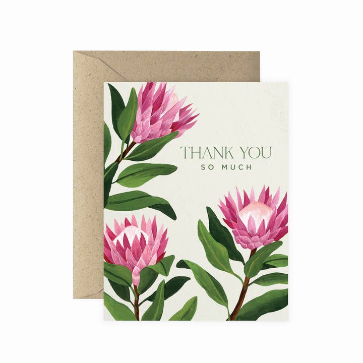 King Protea Thank You Greeting Card - Just Fabulous Palm Springs