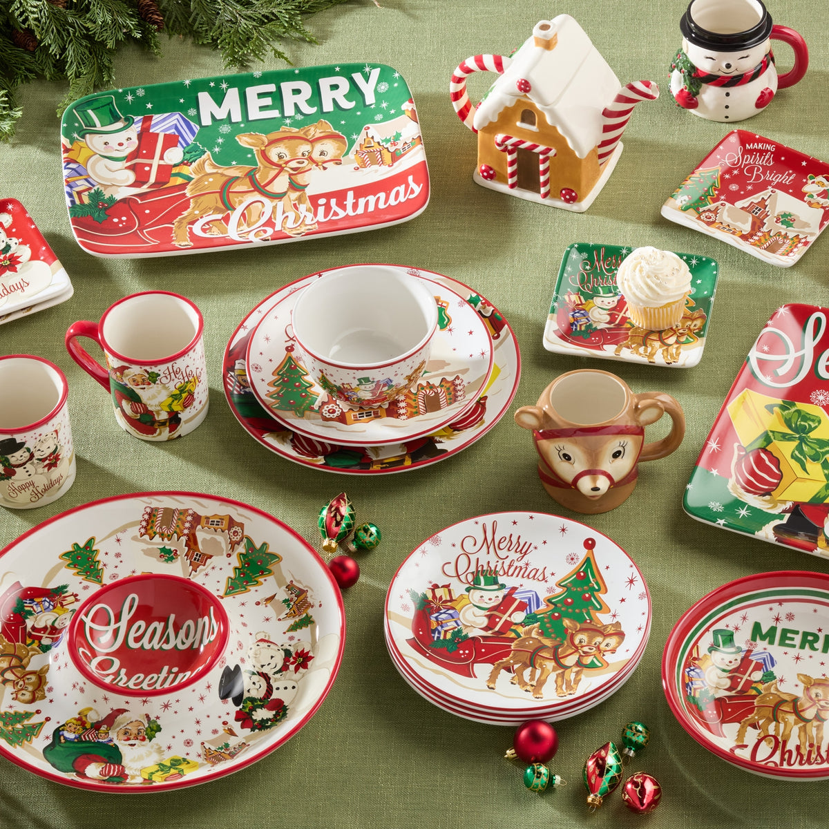 Santa's Retro Chip & Dip 13.75