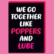 Poppers And Lube Greeting Card - Just Fabulous Palm Springs