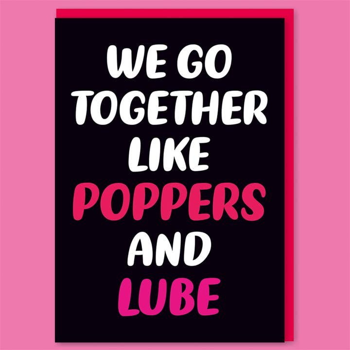 Poppers And Lube Greeting Card - Just Fabulous Palm Springs