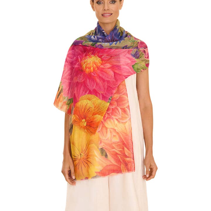 Bountiful Blooms Cotton Scarf