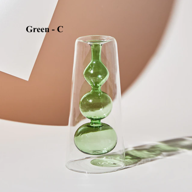 Nordic Hydroponic Colored Glass Vase - Green