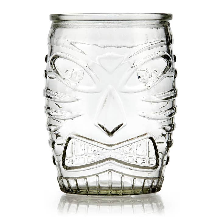 Classic Tiki Statue Rocks Glass