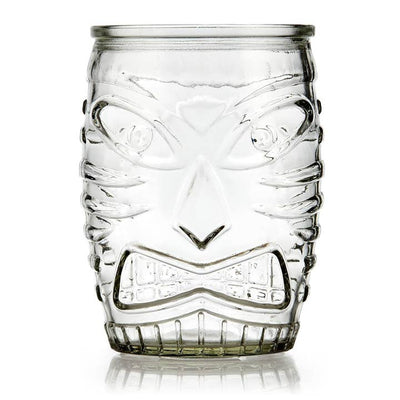 Classic Tiki Statue Rocks Glass