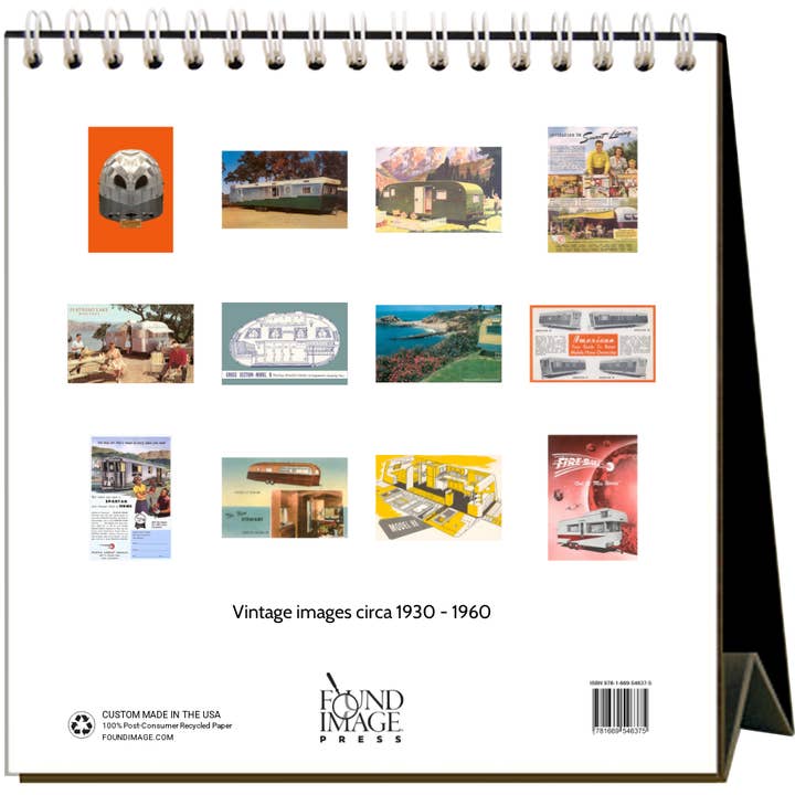 2026 Travel Trailers Easel Desk Calendar