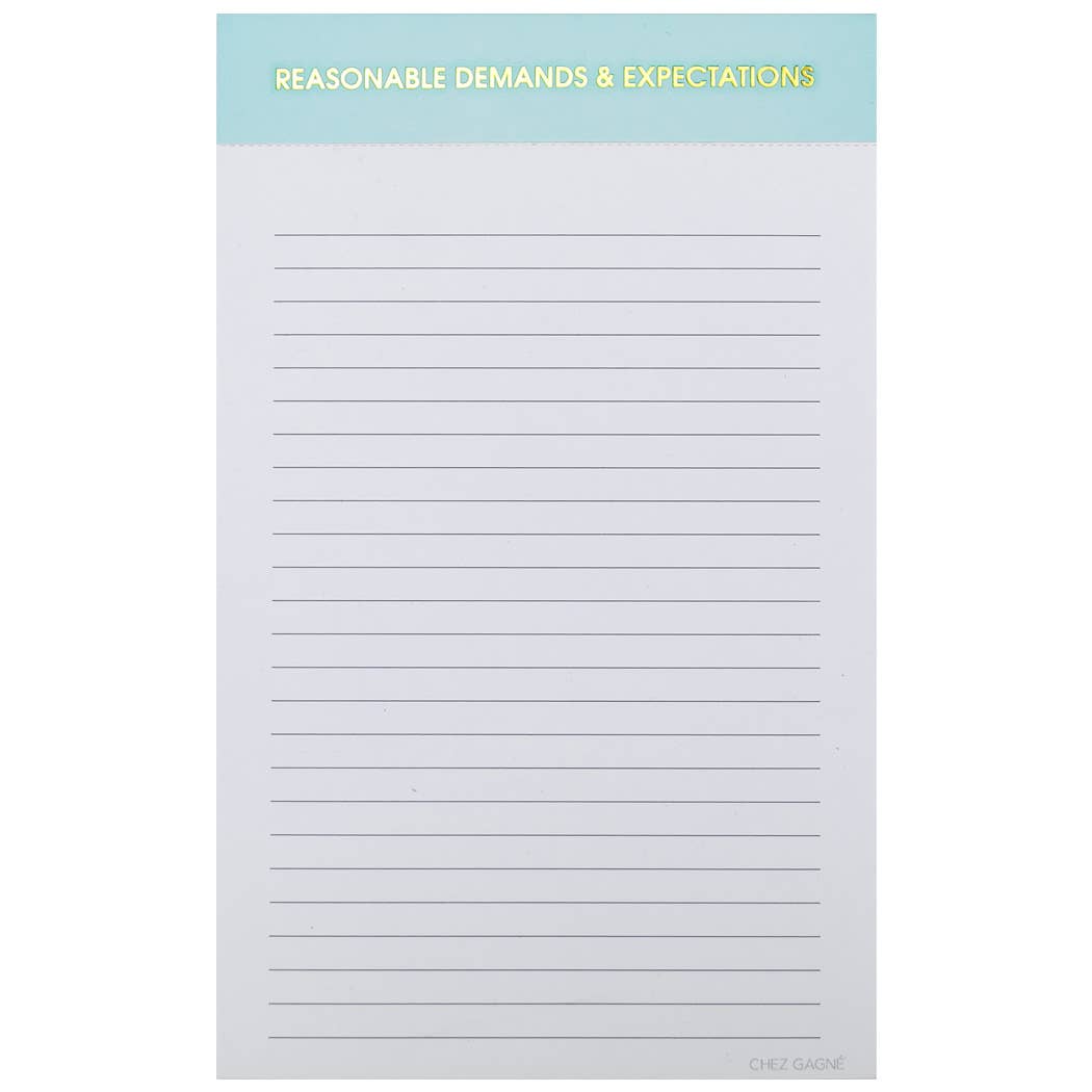 Reasonable Demands And Expectations Notepad