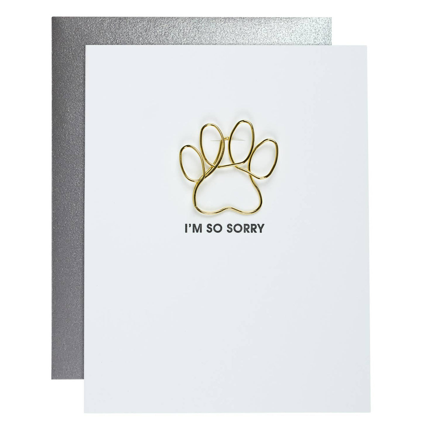 I'm So Sorry - Paw Print Paper Clip Card