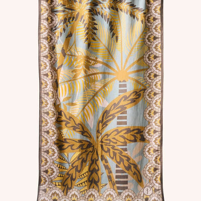 Patterned Palms Cotton Scarf