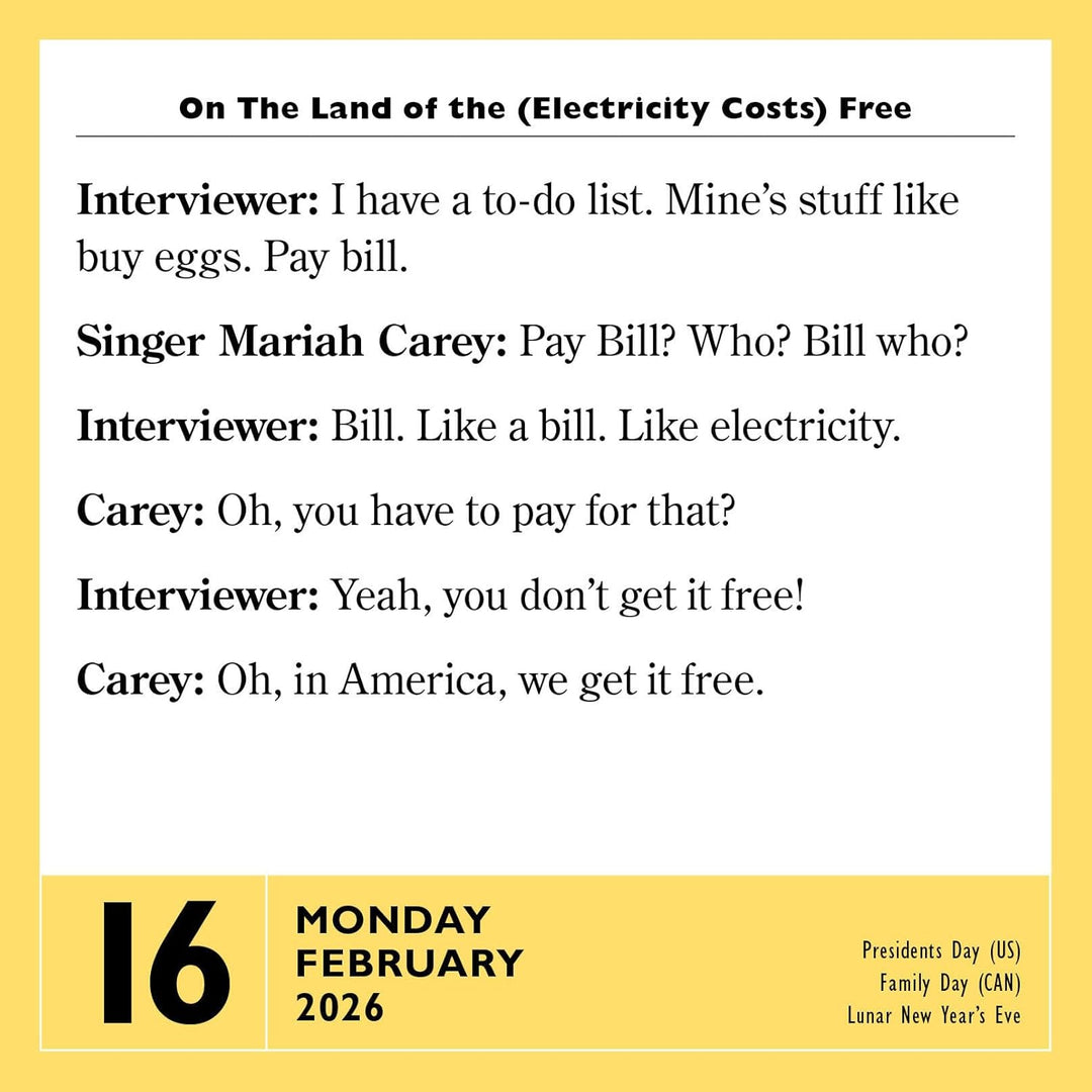 Page-A-Day Calendar 2026: 365 Stupidest Things Ever Said