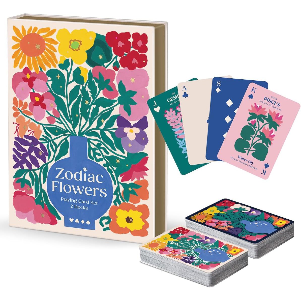 Zodiac Flowers Playing Cards Set