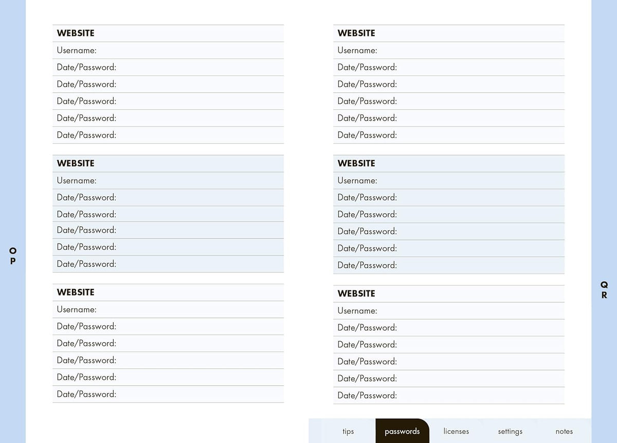 Internet Password Logbook - Just Fabulous Palm Springs