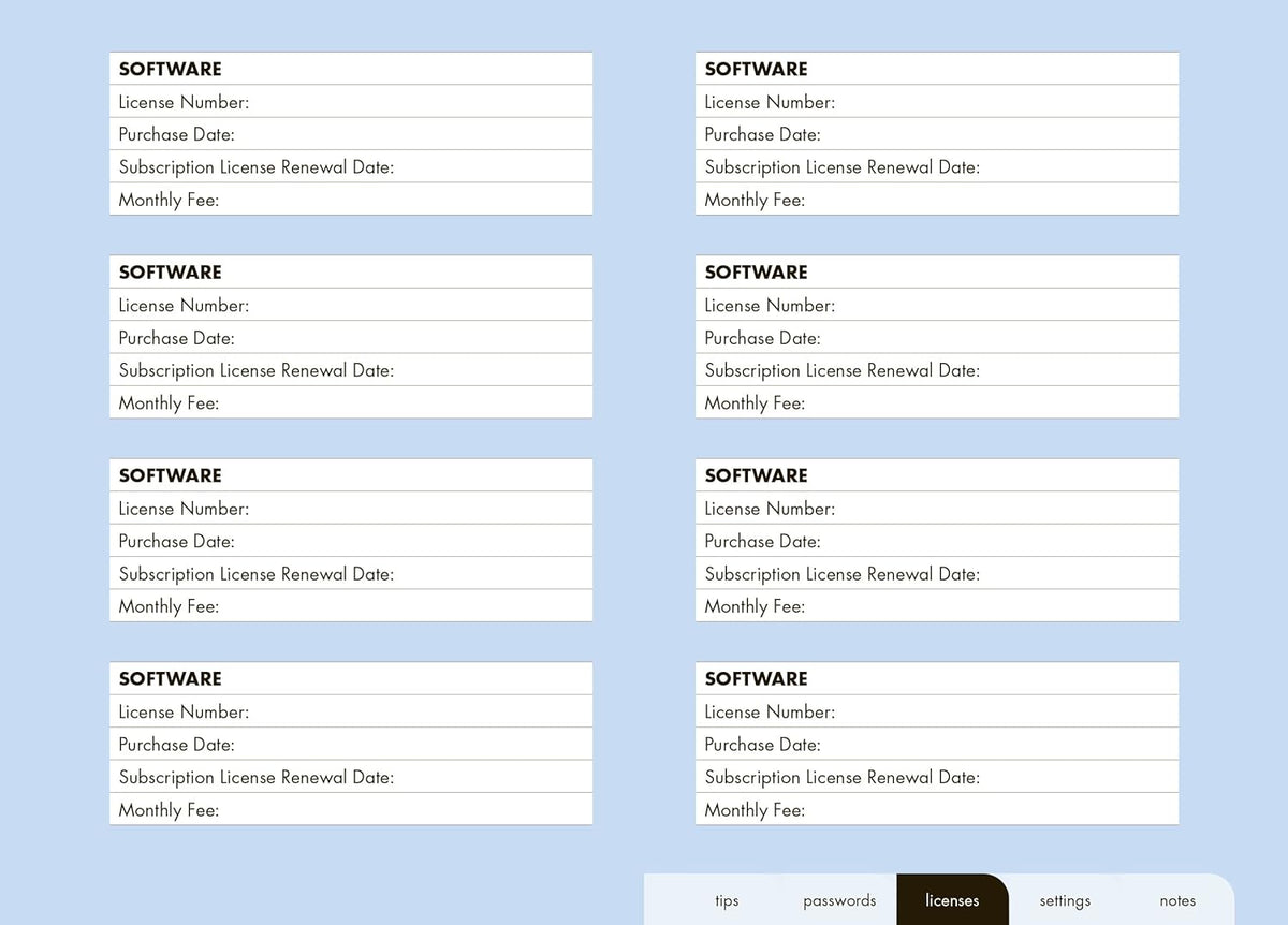 Internet Password Logbook - Just Fabulous Palm Springs