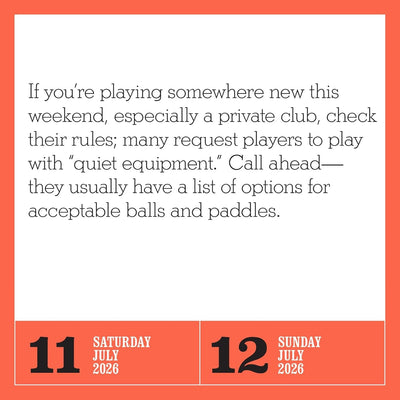 Page-A-Day Calendar 2026: Pickleball Is Life