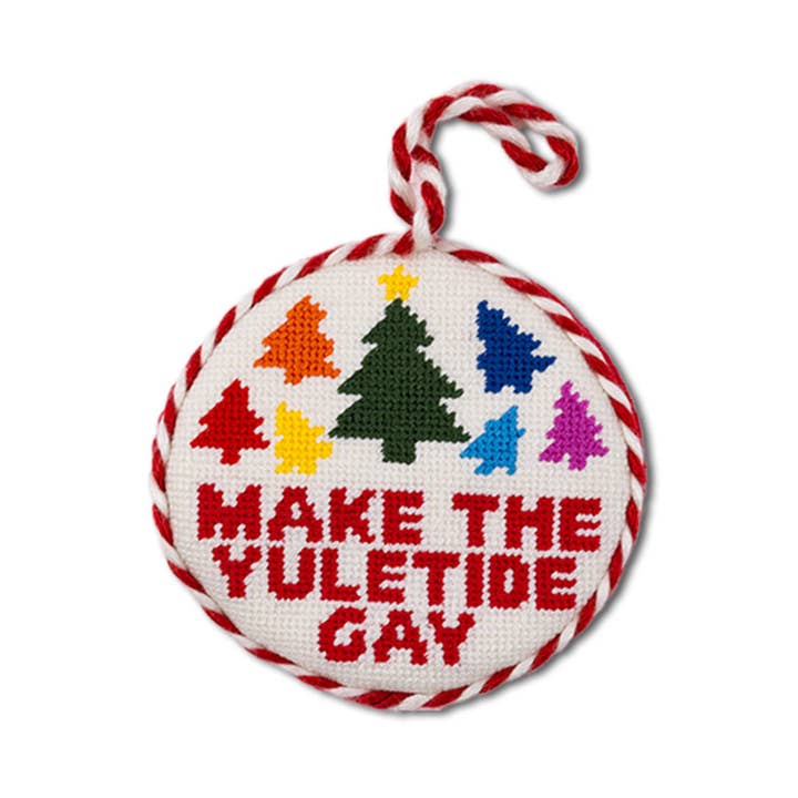 Needlepoint Ornament - Make The Yuletide Gay