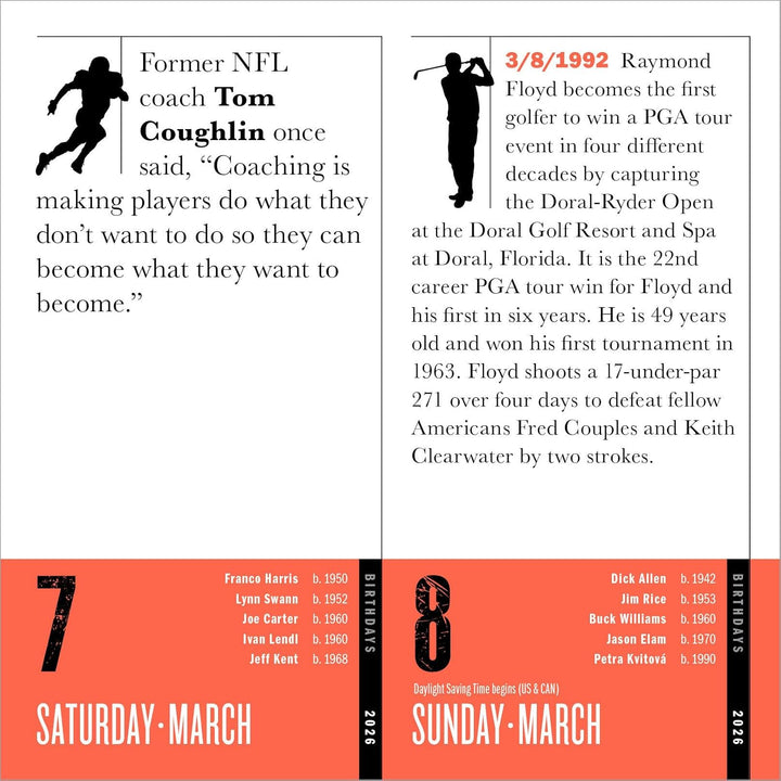 Page-A-Day Calendar 2026: 365 Sports Facts