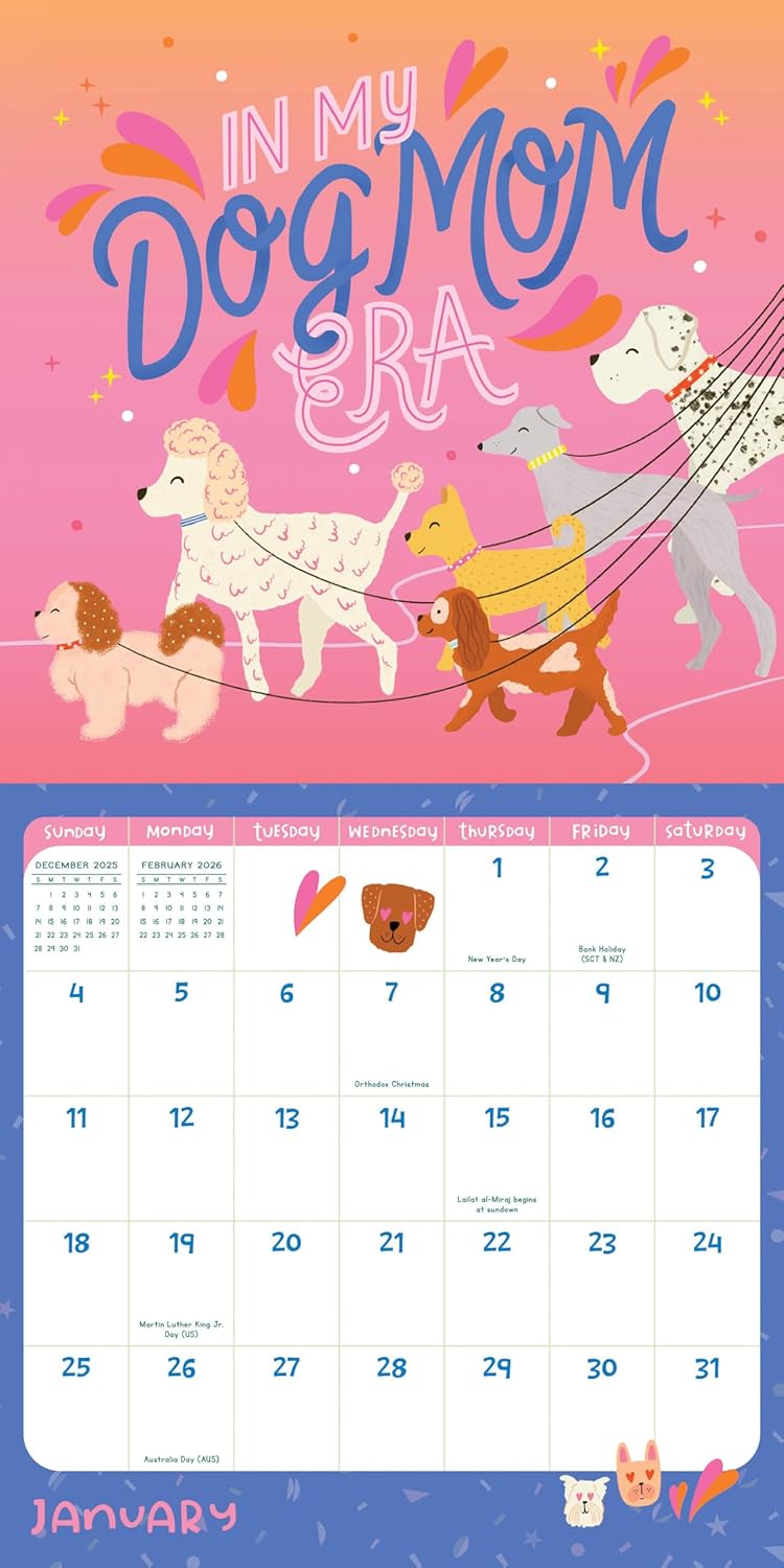 Wall Calendar 2026: Dog Mom