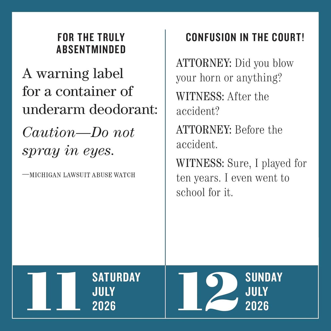 Page-A-Day Calendar 2026: Unforgettable Senior Moments