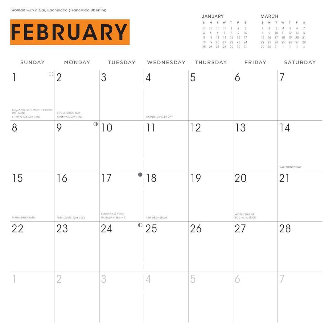 Cat People to Judge in Art and Life 2026 Wall Calendar