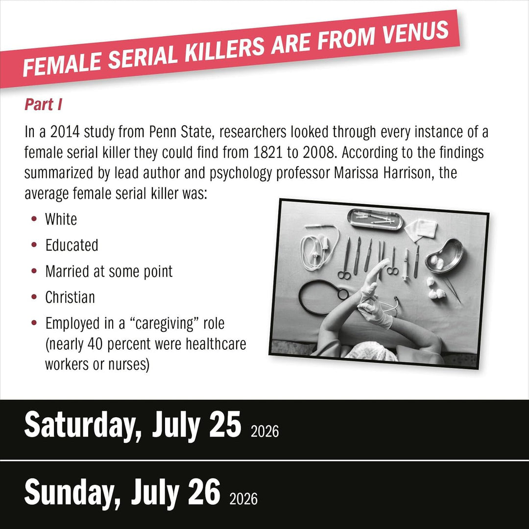 Page-A-Day Calendar 2026: Year Of True Crime
