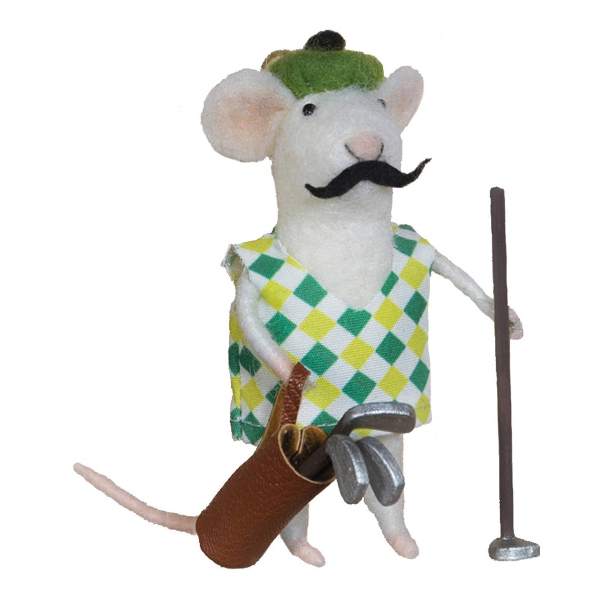 Golfer Mouse Felt Ornament