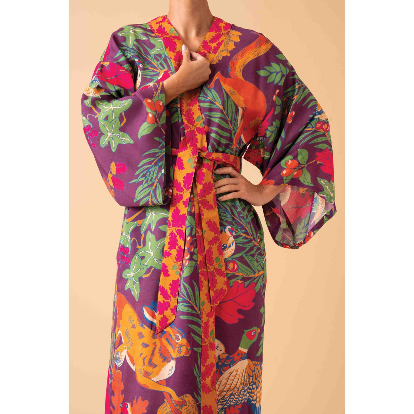 Winter Wonderland Kimono Gown - Damson Mix