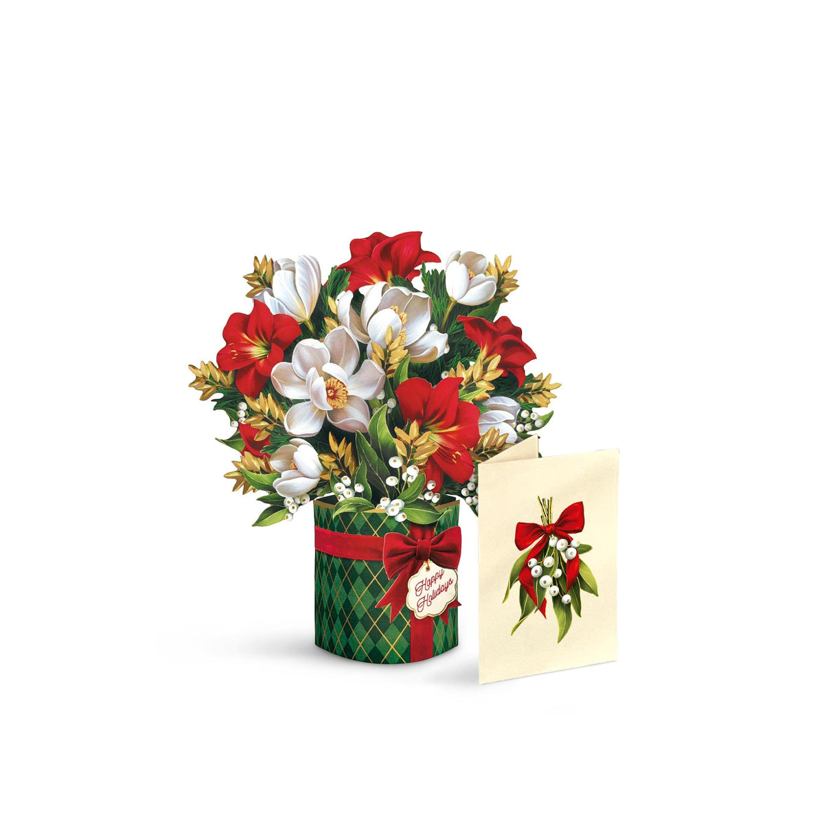 Mini Golden Mistletoe Pop Up Card