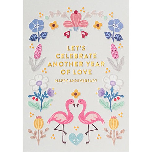 Flamingos Anniversary Greeting Card