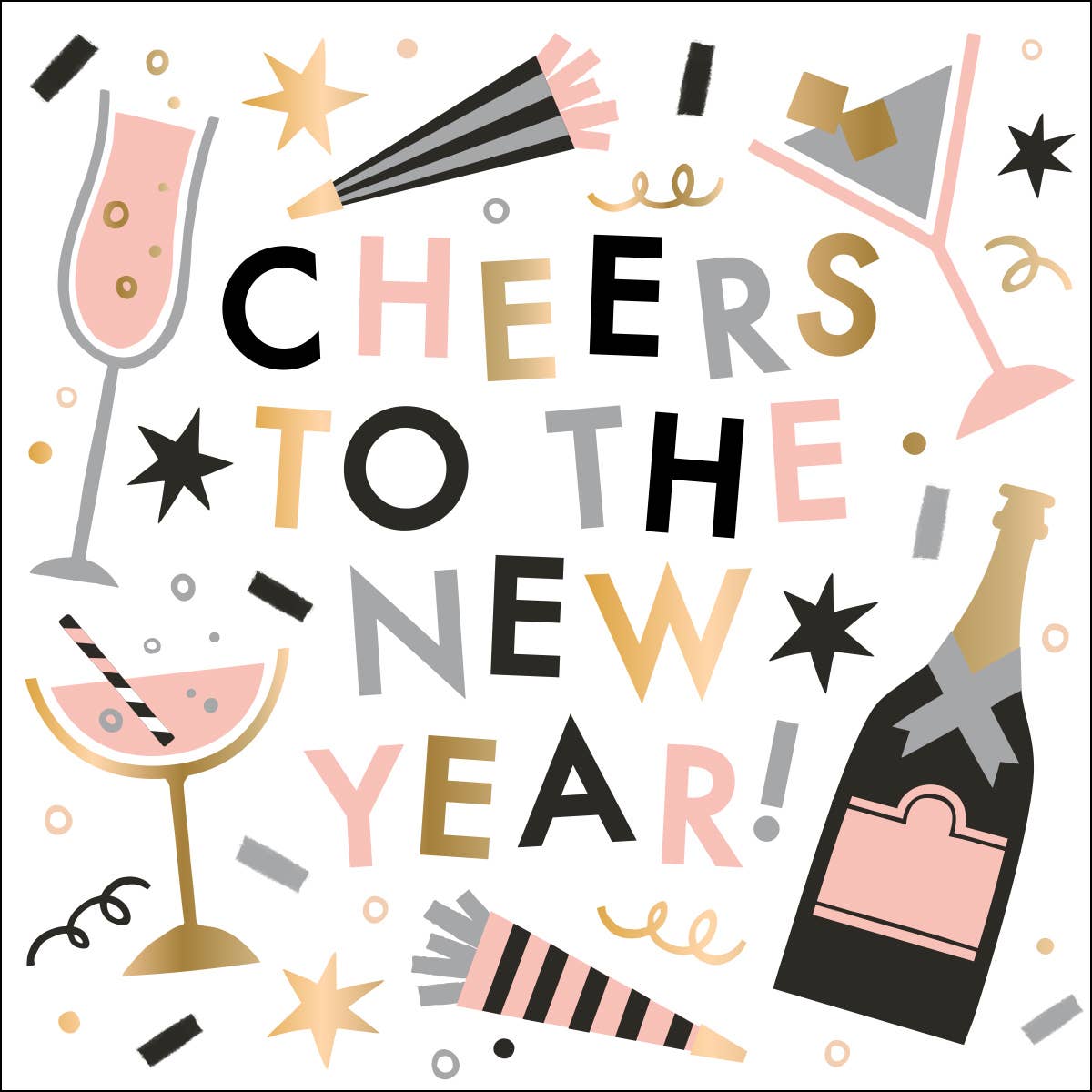 Cheers New Year Cocktail Napkins