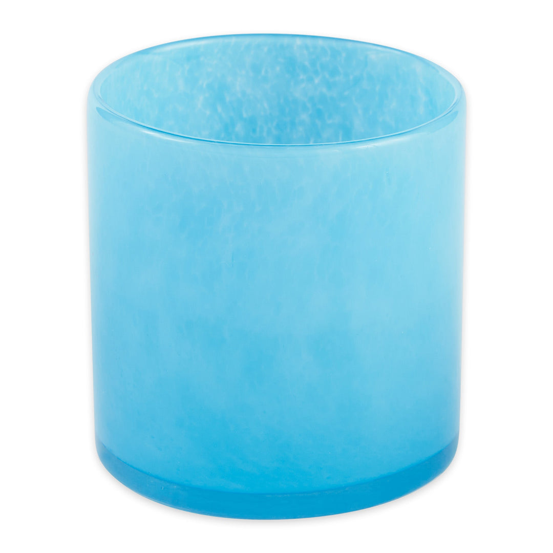 Aruba Blue Glass Candleholder - Just Fabulous Palm Springs