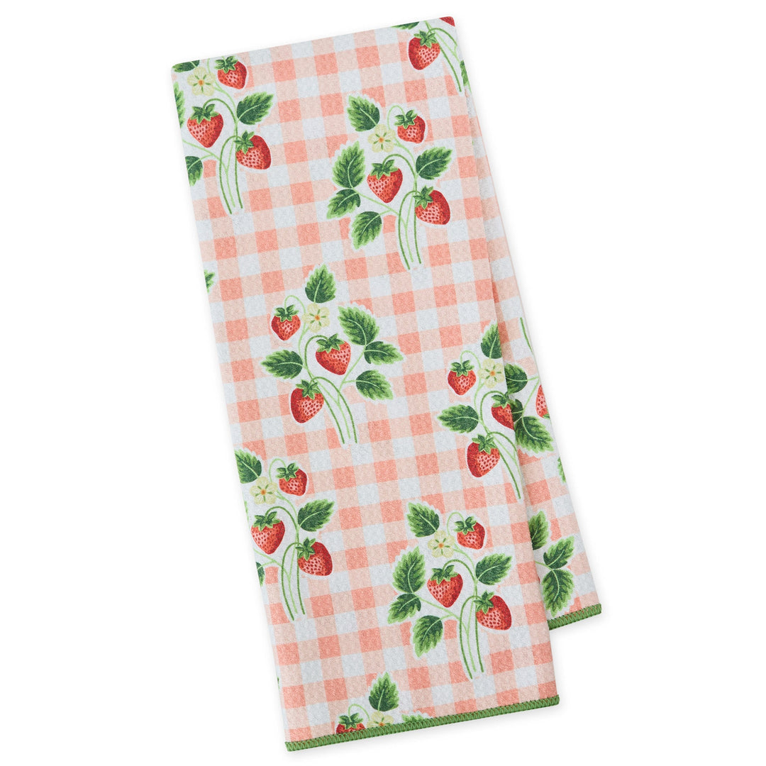 Strawberry Patch Printed Microfiber Dishtowel