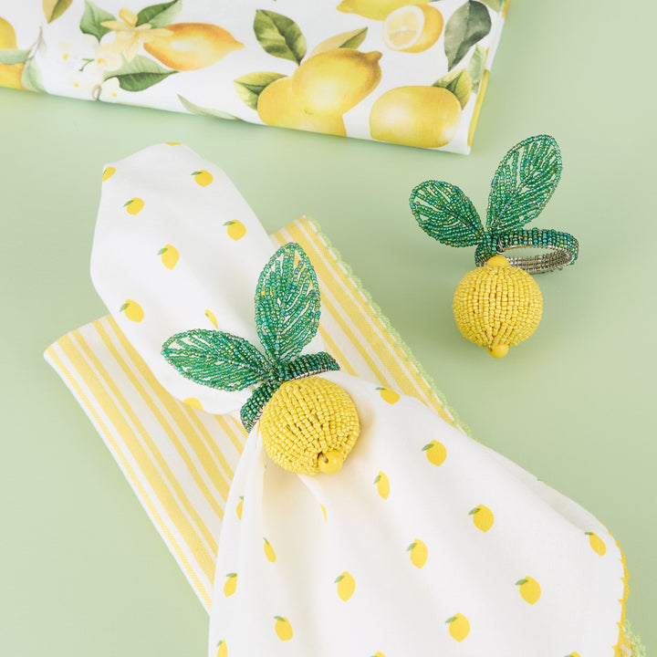 Lemon Beaded Napkin Ring